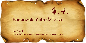 Hanuszek Ambrózia névjegykártya